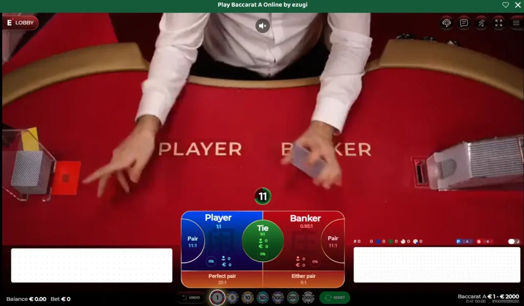 Baccarat A at Live 50 Crowns Casino